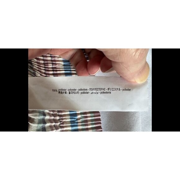 Zara Dress Fall Colors Striped Pleated Empire Waist SZ Medium Square Neck - Picture 11 of 13